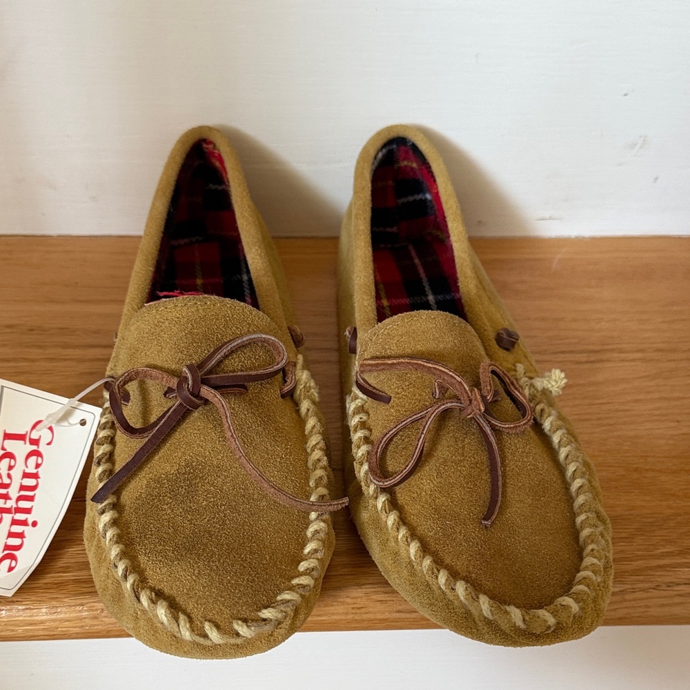 Genuine Leather Tan Moccasins